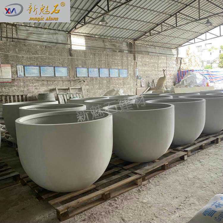 GRC艺术花坛 特大号高强水泥装饰花钵 建筑景观设计市政户外花盆