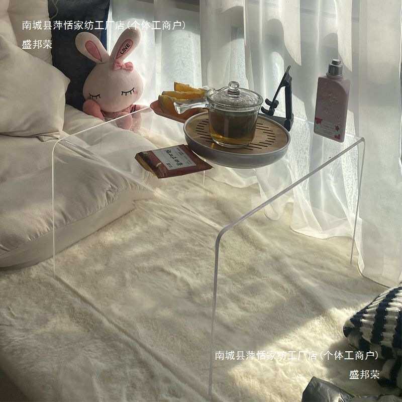 透明亚克力飘窗台桌子榻榻米床上矮桌网红家用简约茶桌边角炕茶几