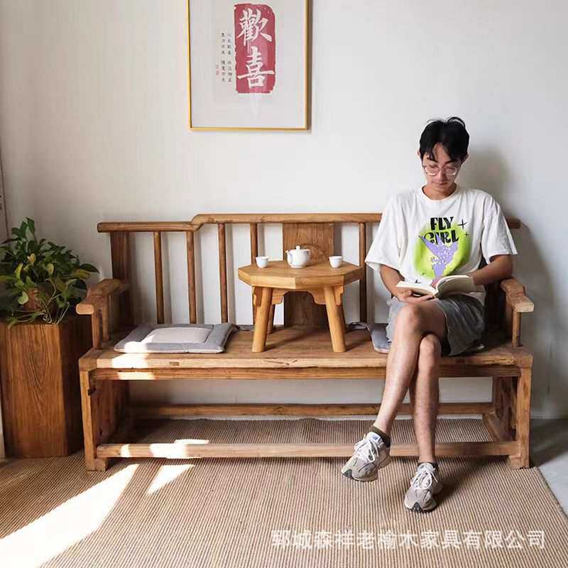 老榆木茶几炕桌飘窗桌榻榻米茶桌中式茶台实木复古矮桌禅意桌