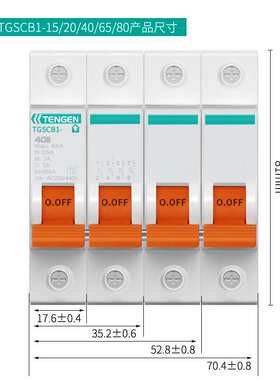 TENGEN天正电气 TGSCB1浪涌后备保护器SPD防避雷器4P前端分断开关