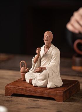 陶瓷历史KJZ物人摆件茶圣陆羽式伯牙钟子期中茶风室客厅装饰中国