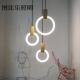 后现代复式 梯灯简约餐楼厅灯吧别墅卧台室吊灯客117厅吊个性 圆环
