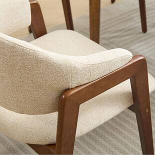 北欧风格16900橡胶木椅靠背软包桌椅书咖餐啡厅厅客简厅约实木餐