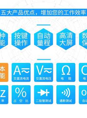 伊万厂家VC105电容频率占空比防水按键自动量程工业级万用表