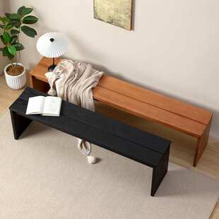 北欧实木长凳家用原木长板凳子白蜡木长条凳樱桃木蝴蝶多功能