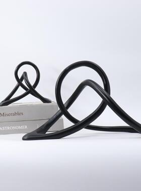 现代饰简约创脂意艺术几树扭结样板BJ00077房售楼处会所书房软何