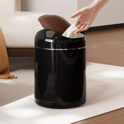 客厅垃圾带盖高级轻奢YM.7289家用厨房生桶间厕所卧室感大号按压
