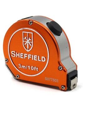 钢盾S077503 铝合金自锁卷尺钢卷尺公英制双刻度卷尺锰钢尺