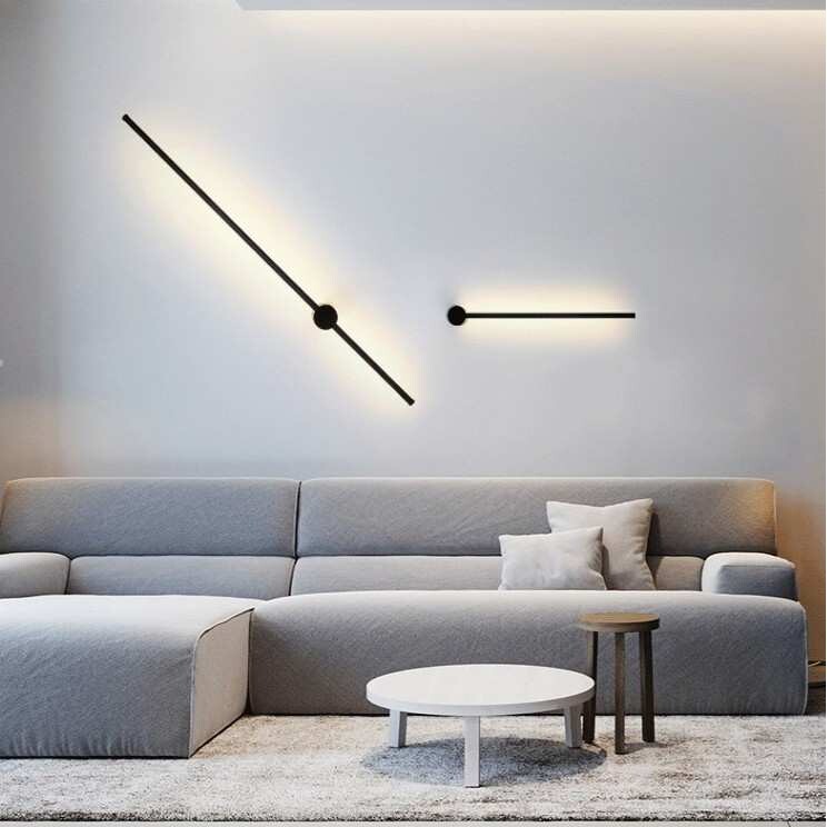 北欧现代简约线条LED壁灯卧室客厅餐厅沙发工作室前台装饰长条灯