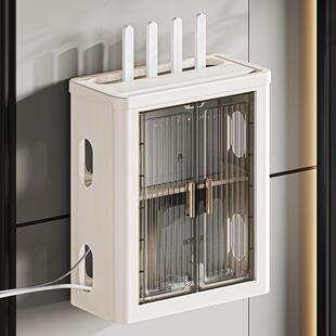 路由器收纳盒大容量路由器收纳盒散热透气磁吸开门路由器置物架子