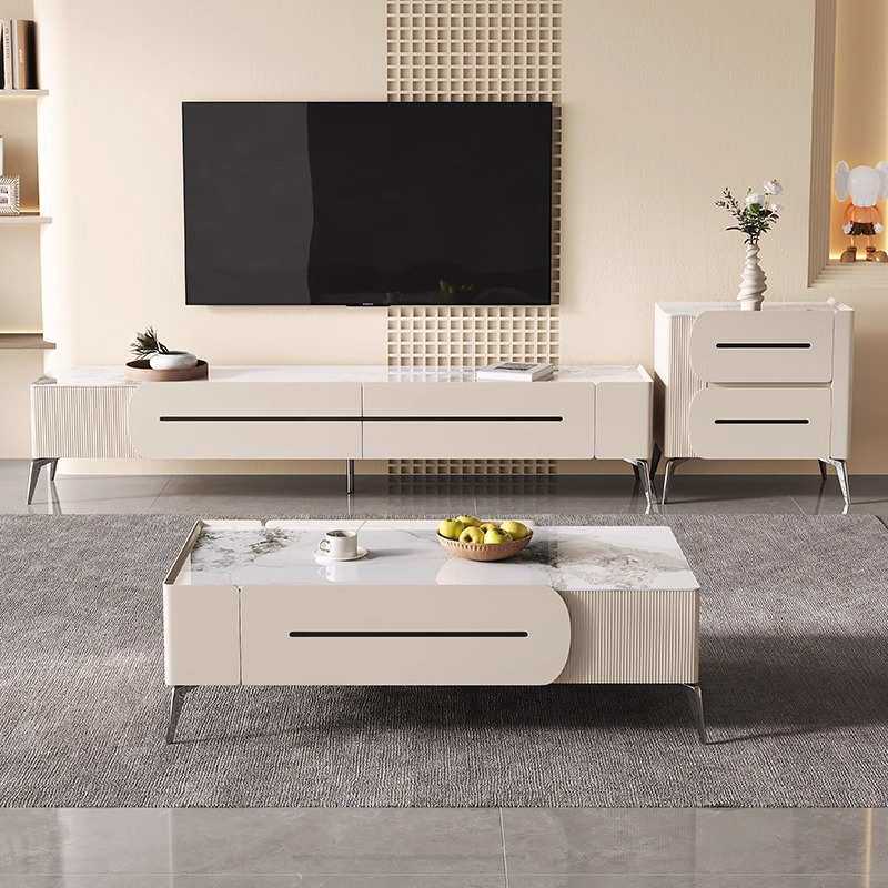 YDD电视柜162意式岩板面小户型客厅钢琴烤漆可储物现代简约茶几