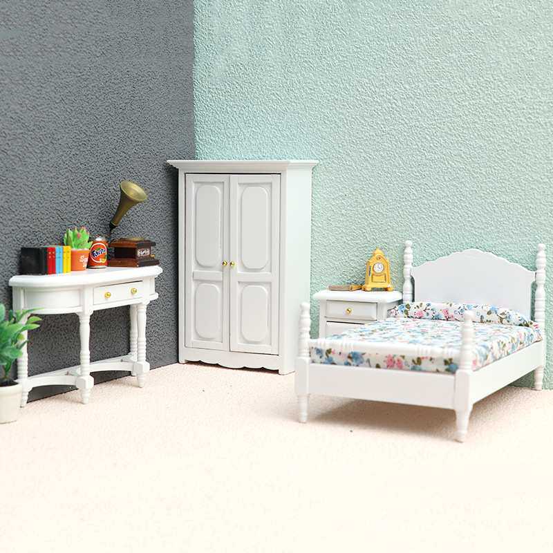 1:12娃娃屋dollhouse迷你家具微缩场景摆件食玩模型袖珍卧室套装