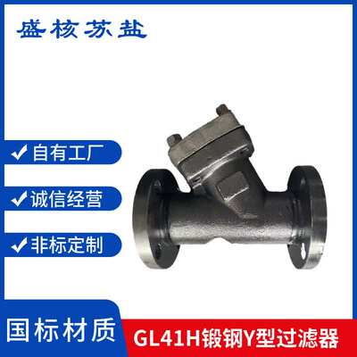 锻钢高压法兰式Y型过滤器GL41H64C耐高温高压国标过滤器 DN15DN20