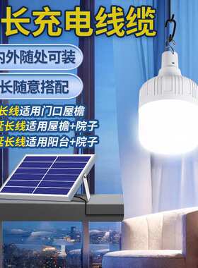太阳能庭院户外路灯led照明灯探照家用室内充电一拖二分体式超亮