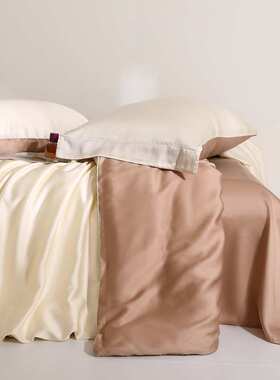 60s奥地利进口兰精天丝四件套轻奢高级简约纯色双拼丝滑裸睡用品4