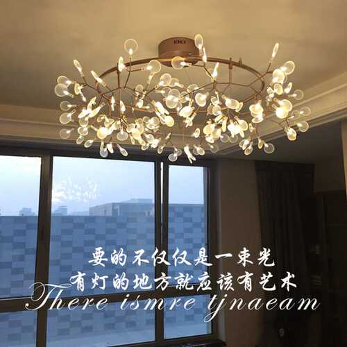 客厅吊灯具创意萤火虫卧室欧式餐厅树杈个性现代简约北欧树枝吊灯