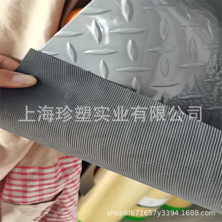 厂家直销钢板纹PVC塑胶地板船舶楼梯防滑卷材地胶2.2mm防水地垫贴