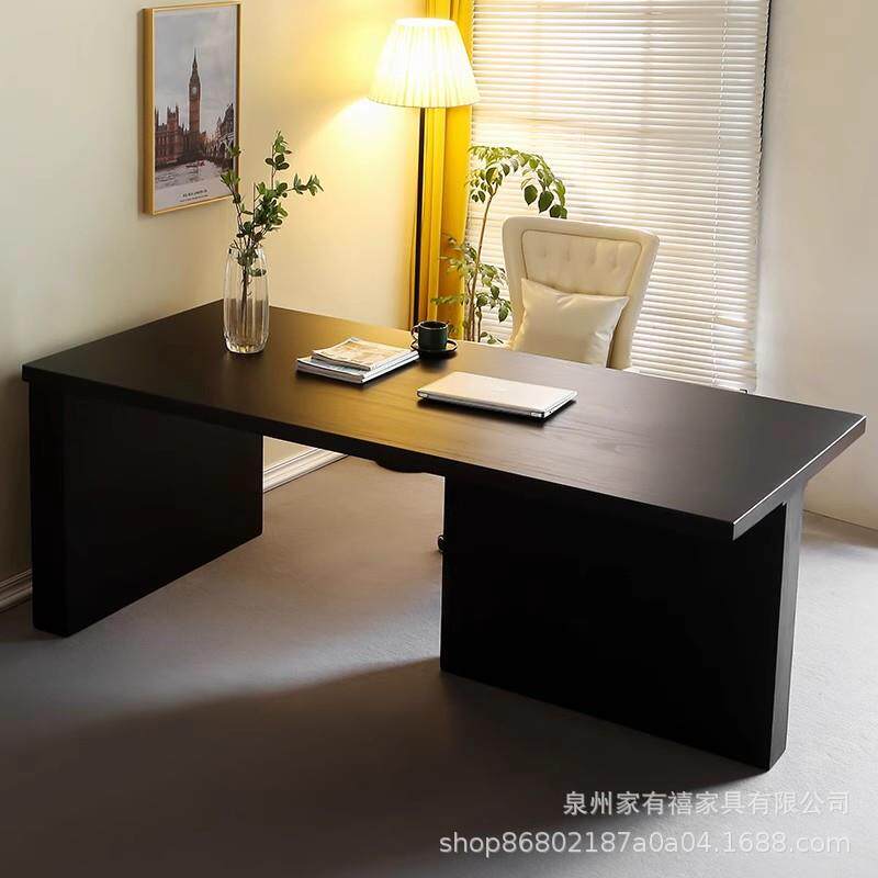 全实木台式电脑桌简约现代办公桌老板桌书桌写字桌设计师工作台