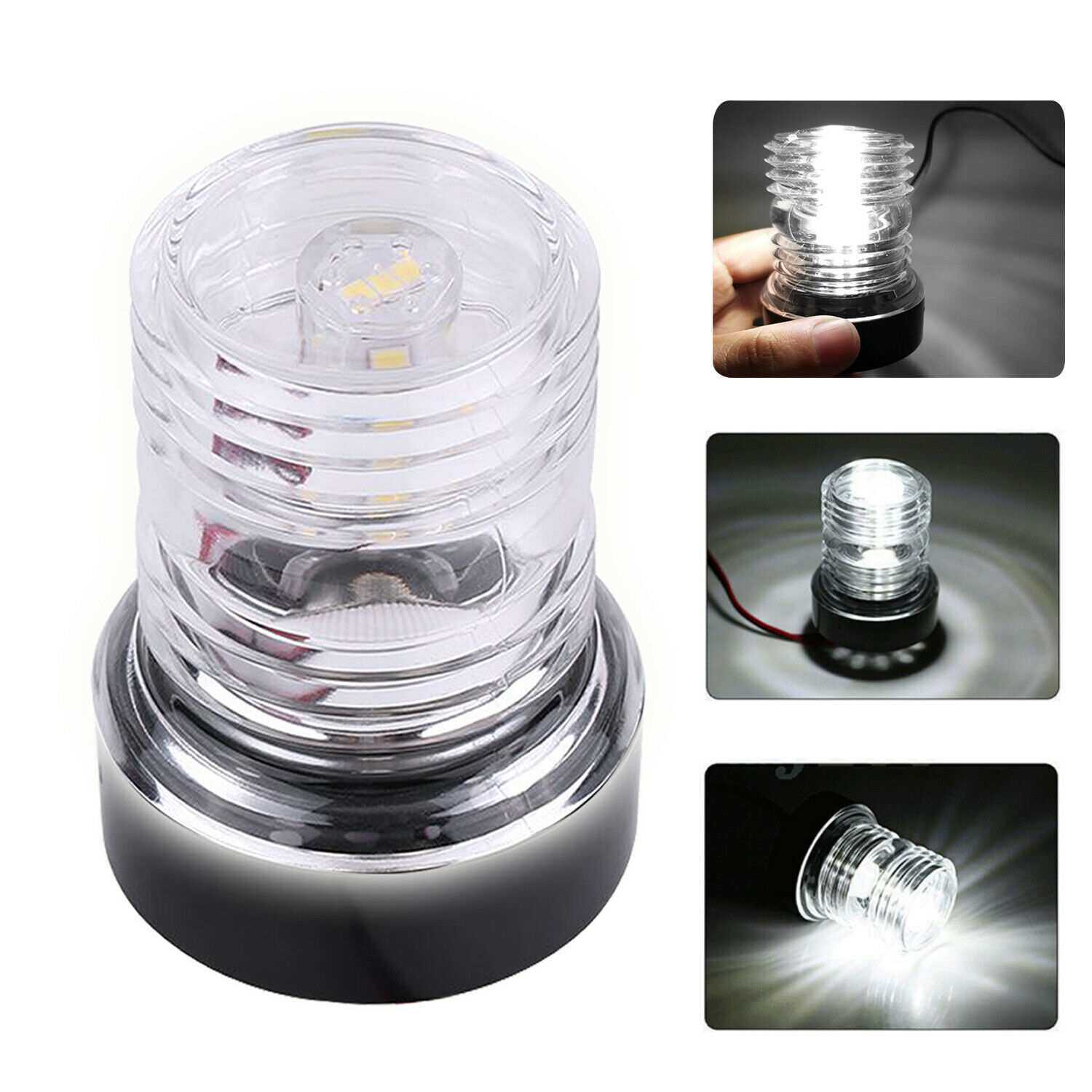 LED船用360度环照灯透明塑料底座舷灯LED/钨丝游艇灯小艇照明灯指