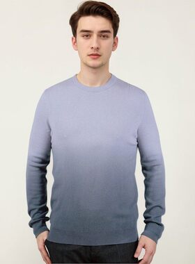 【一一专享】男款圆领100绵羊毛针织上衣 AH110