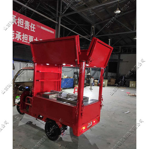 电动三轮驱动早餐车 美食餐饮流动摆摊车 夜市烧烤移动式餐食车