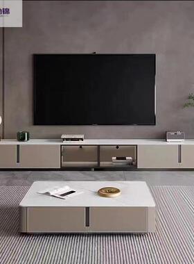 全实GSU木客厅合电柜茶几组现代简家具约极简视意式新款岩板烤漆