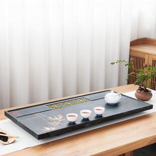 乌金茶石盘用办公泡GCZ品茶礼茶具套家装绿石头茶台托盘绿檀石材