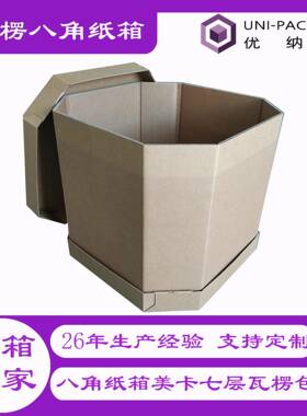 超大重型包ZYH装楞八角纸箱塑重胶颗箱粒包装瓦高承防压纸箱