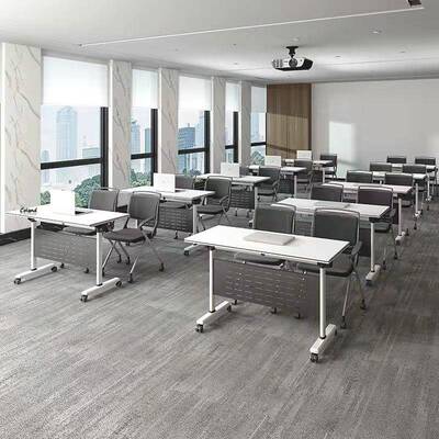 可折ZMY-1070培接训桌会议桌椅组叠合动可移拼多功能办公班长条双