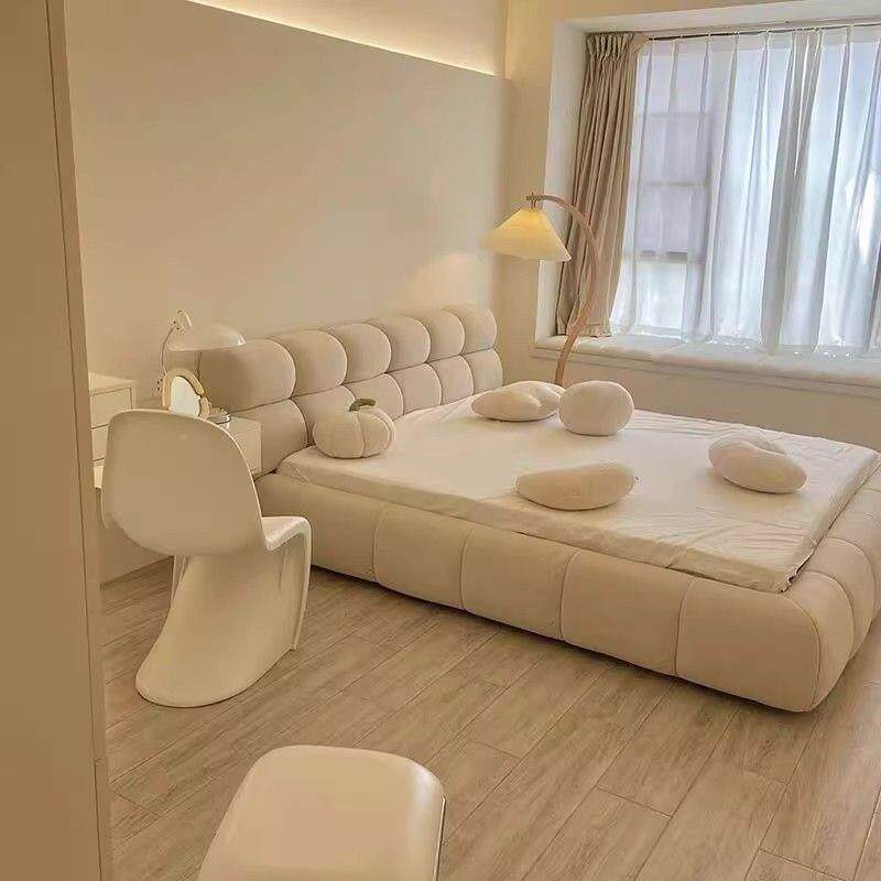 约法式奶油风现代简轻奢网红泡芙床双人床1.米8卧主小标准户型布