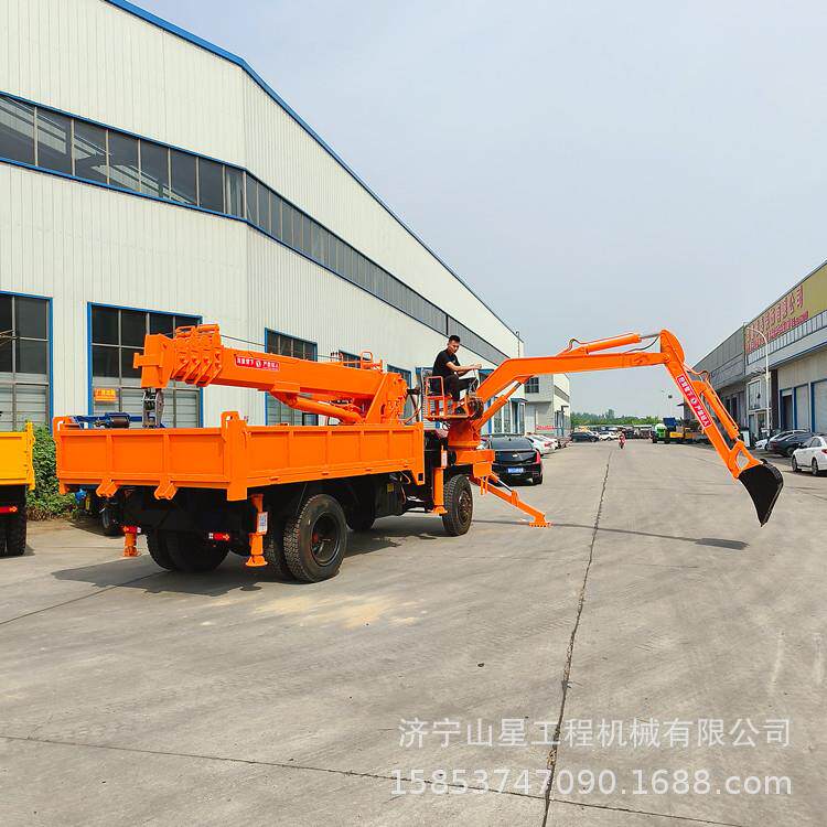 轮式随车吊挖一体机双顶自卸多功能两头忙吊树挖坑四不像通用型