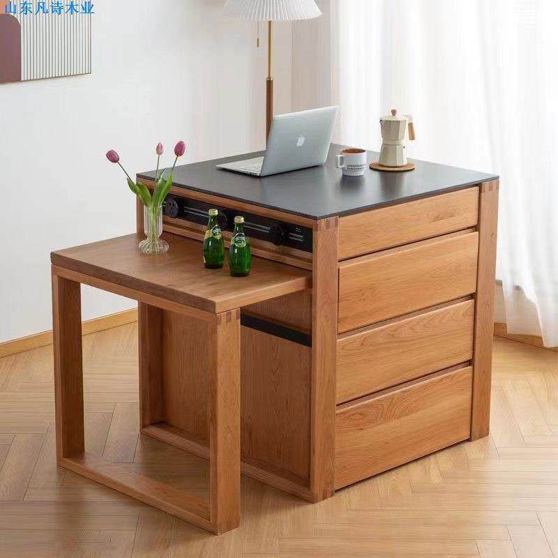 樱桃木岛台可伸缩实木岩板一体柜餐桌多功能饭桌北美黑胡桃木吧台,电子元器件市场,其它元器件,淘宝优惠券,粉丝福利购,淘宝优惠卷