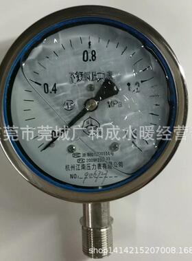 厂价直销江南压力表、不锈钢耐震压力表YNBF100-1.0、1.6、2.5mpa