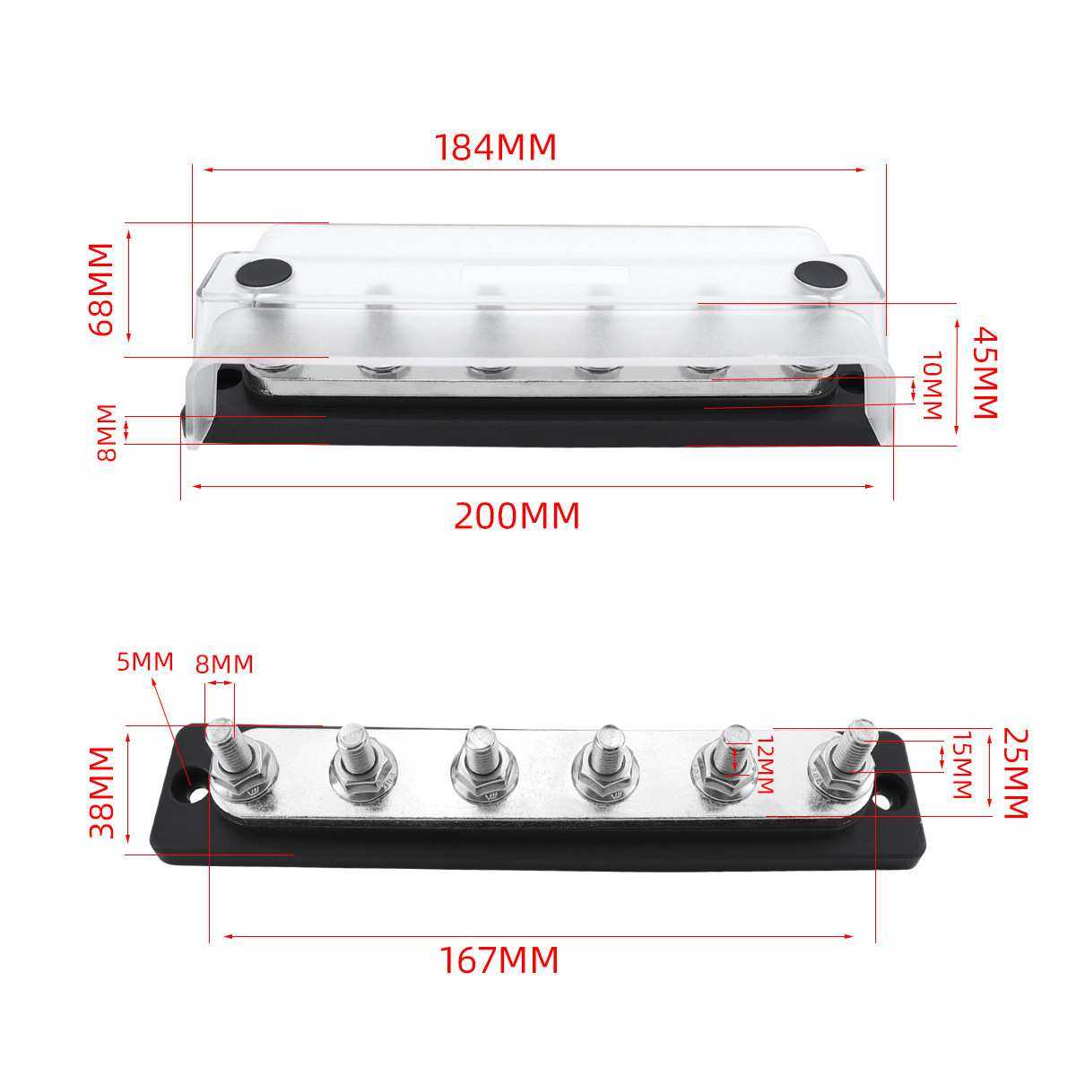 房车游艇6路黑色直流汇流排M8螺柱300A 尼龙阻燃底座汇线排,3C数码配件,USB灯,淘宝优惠券,粉丝福利购,淘宝优惠卷