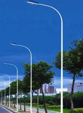LED市电路灯杆6米7米8米单双臂道路灯杆新农村户外防水led路灯头