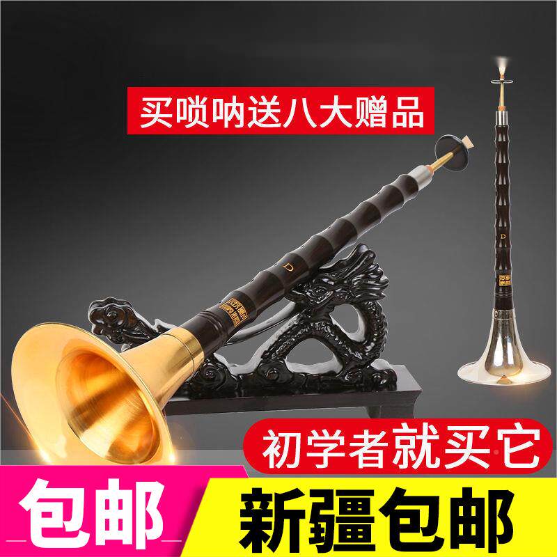 新疆西藏包邮演奏乌木黑檀木唢呐乐器全套初学者专业入门d调D调民