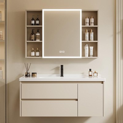 新款蜂窝铝浴室柜双抽屉陶瓷一体盆卫生间洗漱洗脸洗手台盆柜组合