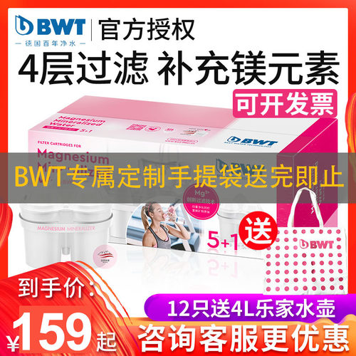 BWT德国倍世净水壶滤芯家用过滤水壶过滤器进口净水器镁离子滤芯