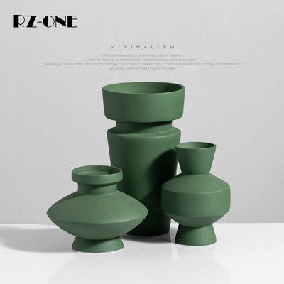 Rzone创意现代简约陶瓷插花瓶高级感INS风花器家居软装样板房摆件