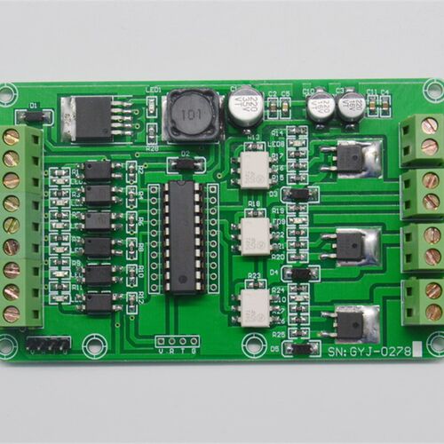 六路输入三路输出可编程晶体管工控 STC15W408AS晶体管控制开发板