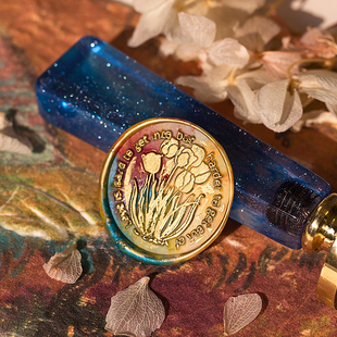 ins手账结婚信封封口 火漆印章蜡粒礼盒套装 墨下 郁金香祈愿