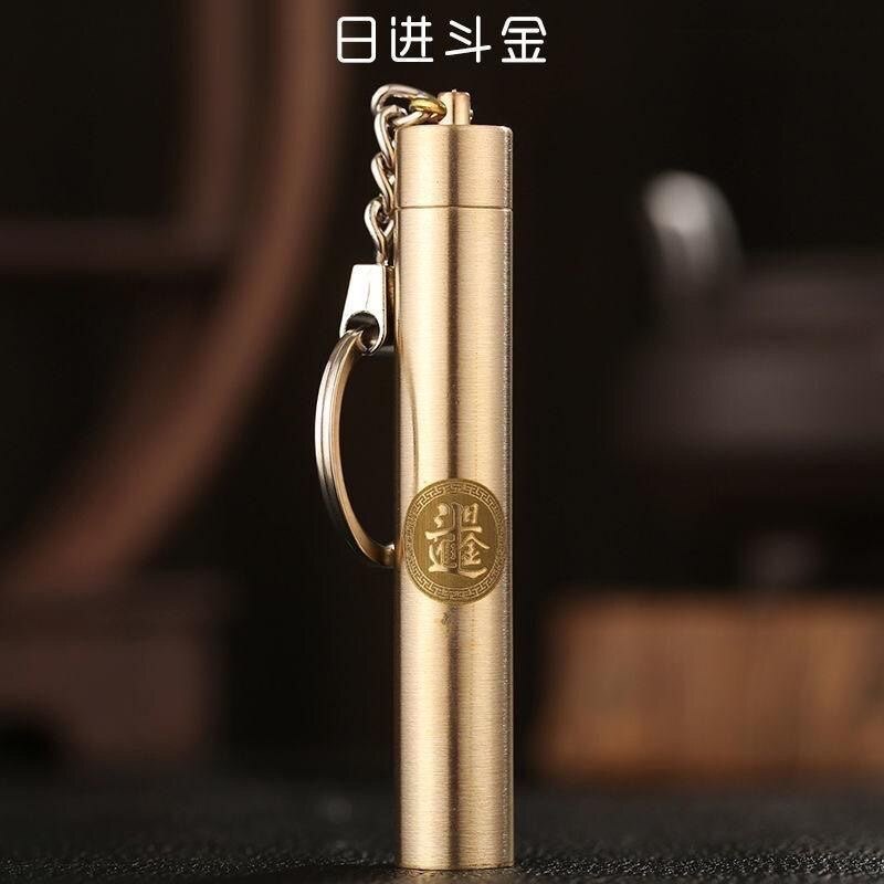 黄铜吹气火折子USB充电覆古打火机个性创意汽车挂饰防风点烟器男