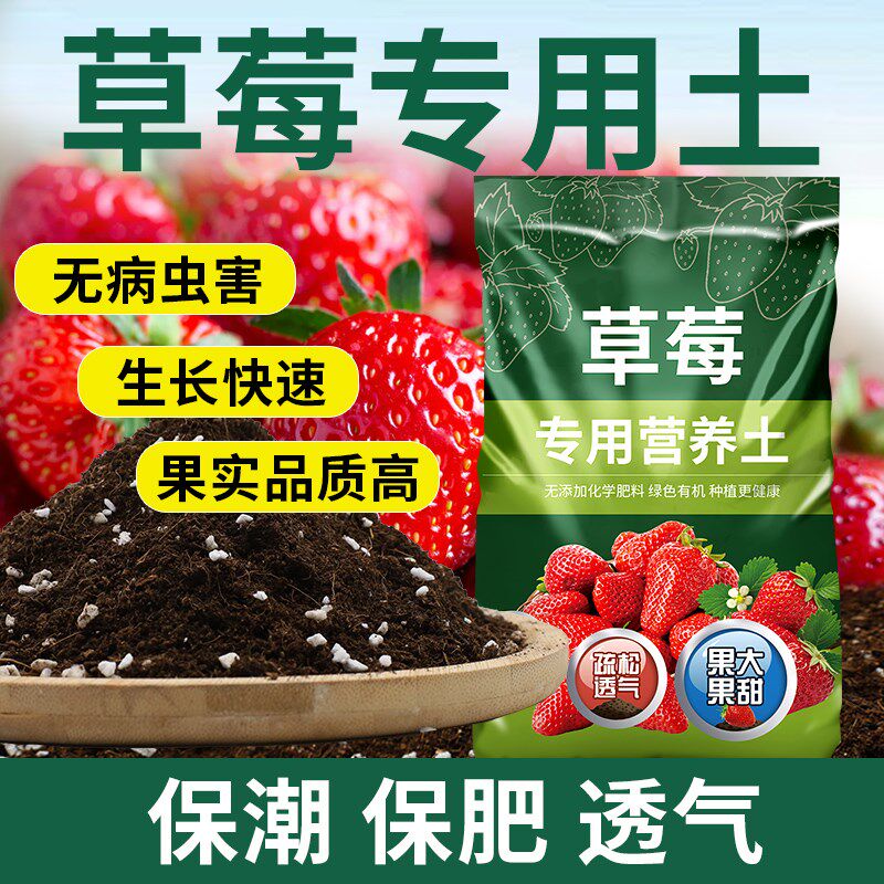 草莓专用营养土瓜果树通用土壤草莓盆栽种植土种菜阳台有机土肥料