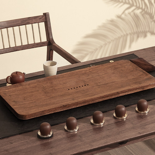 一条实木茶盘家用排水式轻奢现代日式简约茶具盘干泡小型茶海茶台