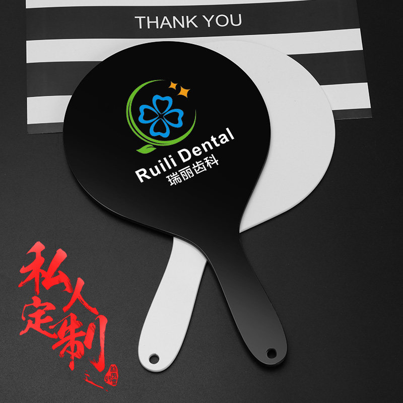 镜子定制logo手持化妆镜 美容镜手柄镜半永久镜纹绣拍视频手拿镜