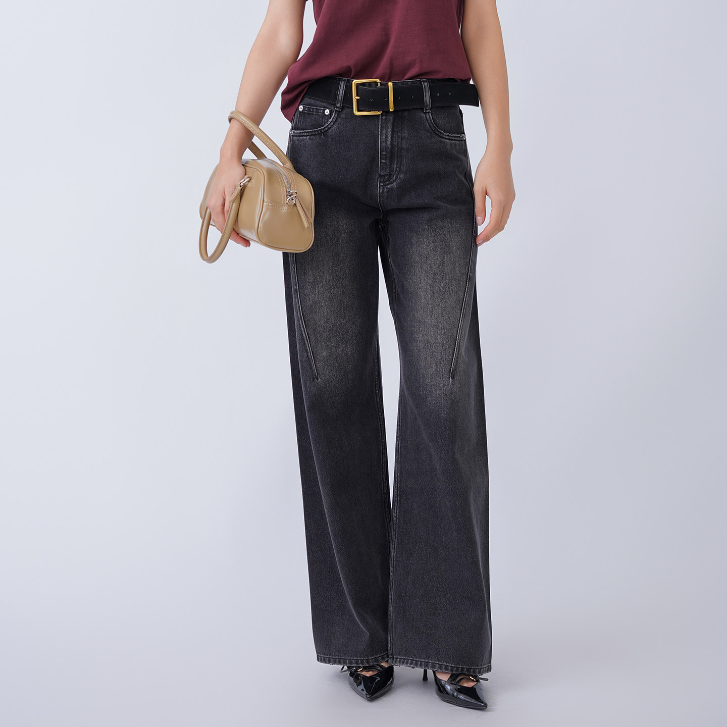 蜜澳直筒牛仔裤2026春季新款百搭女休闲气质显瘦小个子阔腿裤