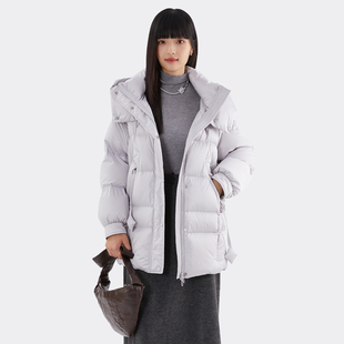 蜜澳2026春装新款羽绒服外套女中长款韩版显瘦保暖白鸭绒面包服