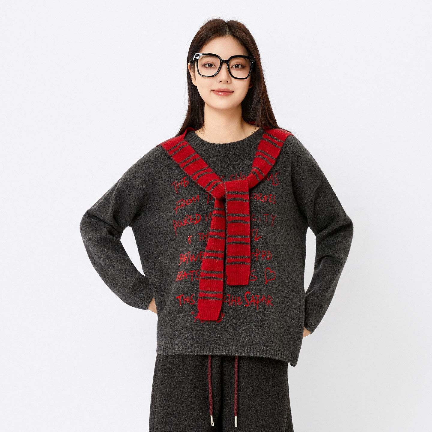 蜜澳毛衣针织衫2026春季新款慵懒风宽松开衫上衣女百搭系带高级感