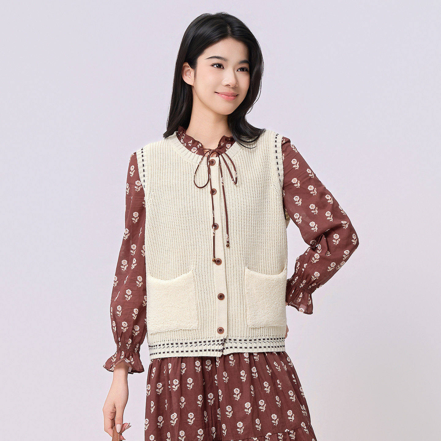 蜜澳2026夏款新款针织开衫马甲女小个子温柔风叠穿软糯毛衣背心