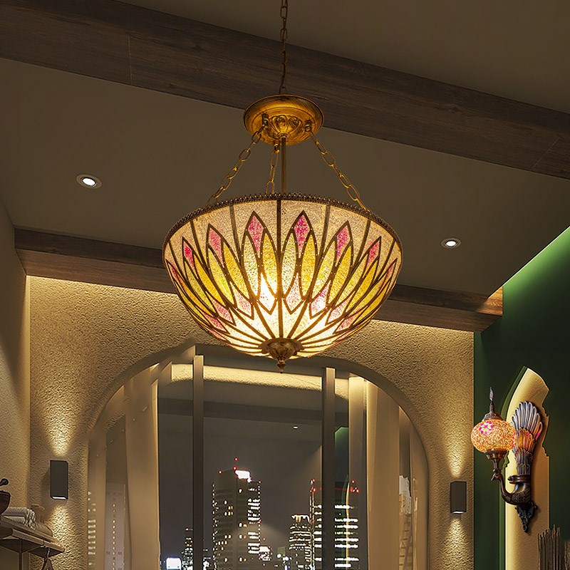 东南亚风格铁艺吸顶吊灯泰式酒店会所复古K工业风灯饰餐厅客厅灯